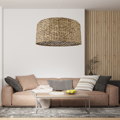 GLOBOSTAR® MANGATA 01850 Boho Κρεμαστό Φωτιστικό Οροφής με Ντουί 1 x E27 AC 220-240V IP20 - Καφέ - Μ90 x Π90 x Υ40cm