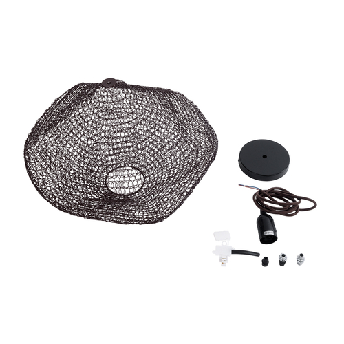 GLOBOSTAR® KENTUCKY 01863 Vintage Κρεμαστό Φωτιστικό Οροφής με Ντουί 1 x E27 AC 220-240V IP20 - Καφέ - Μ40 x Π40 x Υ30cm