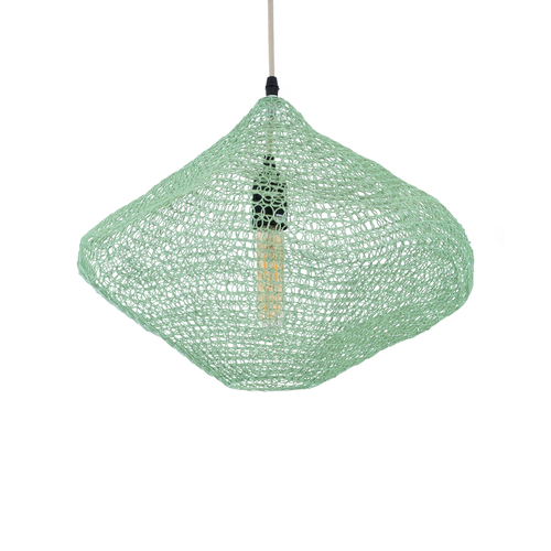 GLOBOSTAR® KENTUCKY 01864 Vintage Κρεμαστό Φωτιστικό Οροφής με Ντουί 1 x E27 AC 220-240V IP20 - Τιρκουάζ - Μ40 x Π40 x Υ30cm