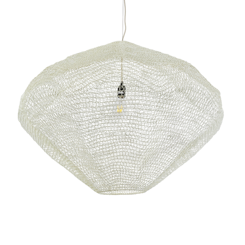 GLOBOSTAR® KENTUCKY 01868 Vintage Κρεμαστό Φωτιστικό Οροφής με Ντουί 1 x E27 AC 220-240V IP20 - Μπεζ - Μ90 x Π90 x Υ70cm