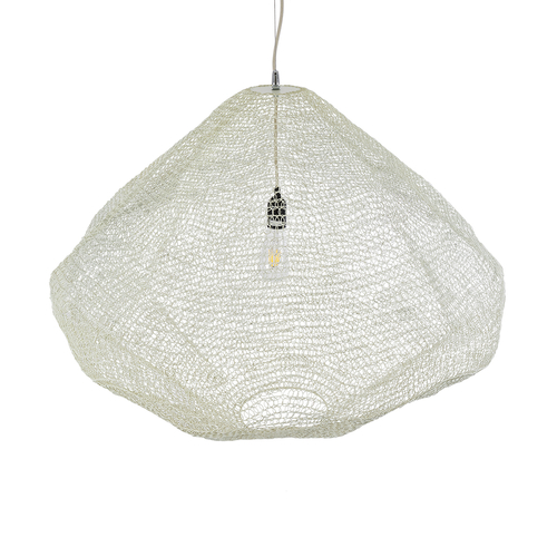 GLOBOSTAR® KENTUCKY 01868 Vintage Κρεμαστό Φωτιστικό Οροφής με Ντουί 1 x E27 AC 220-240V IP20 - Μπεζ - Μ90 x Π90 x Υ70cm