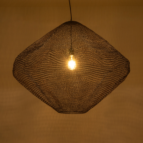 GLOBOSTAR® KENTUCKY 01869 Vintage Κρεμαστό Φωτιστικό Οροφής με Ντουί 1 x E27 AC 220-240V IP20 - Καφέ - Μ90 x Π90 x Υ70cm