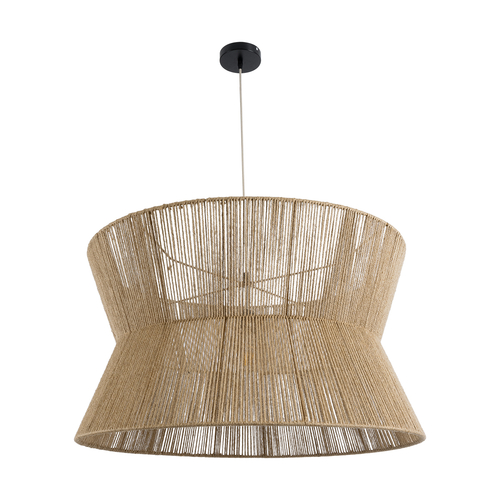 GLOBOSTAR® BISBEE 02205 Boho Κρεμαστό Φωτιστικό Οροφής με Ντουί 1 x E27 AC 220-240V IP20 - Μπεζ - Μ80 x Π80 x Υ48cm