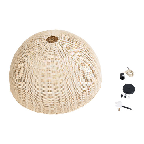 GLOBOSTAR® MONTANA 02379 Boho Κρεμαστό Φωτιστικό Οροφής με Ντουί 1 x E27 AC 220-240V IP20 - Μπεζ - Μ80 x Π80 x Υ40cm