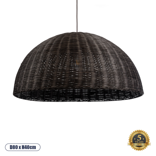 GLOBOSTAR® MONTANA 02382 Boho Κρεμαστό Φωτιστικό Οροφής με Ντουί 1 x E27 AC 220-240V IP20 - Καφέ - Μ80 x Π80 x Υ40cm