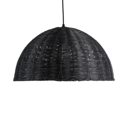 GLOBOSTAR® MONTANA 02383 Boho Κρεμαστό Φωτιστικό Οροφής με Ντουί 1 x E27 AC 220-240V IP20 - Μαύρο - Μ50 x Π50 x Υ25cm