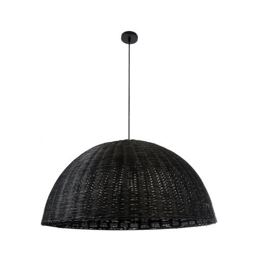 GLOBOSTAR® MONTANA 02384 Boho Κρεμαστό Φωτιστικό Οροφής με Ντουί 1 x E27 AC 220-240V IP20 - Μαύρο - Μ80 x Π80 x Υ40cm