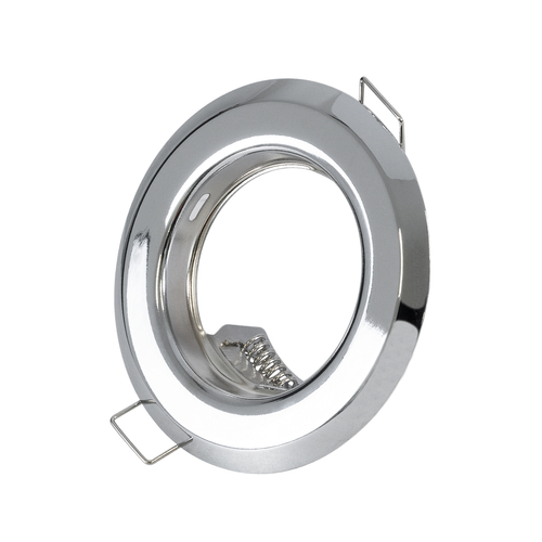 GLOBOSTAR® RAFY 77810 Χωνευτή Βάση για Σποτ MR16 με Ντουί GU10/GU5.3 IP20 - Νίκελ Χρώμιο - Μ8.3 x Π8.3 x Υ3.1cm / Q6cm