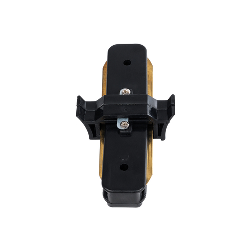 GloboStar® 2L-EUROTRACK 60849 Αντάπτορας Ι(Γιώτα) - Μονοφασικός 2 Καλωδίων για όλες τις Ράγες EUROTRACK AC 220-240V Μ8 x Π4 x Υ2cm- EUROTRACK® System 1L+1N - Θερμοπλαστικό - Μαύρο - 5 Χρόνια Εγγύηση