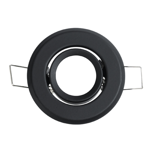 GLOBOSTAR® DELTA 77801 Χωνευτή Κινούμενη Βάση για Σποτ MR11 με Ντουί GU10/GU5.3 IP20 - Μαύρο Ματ - Μ7 x Π7 x Υ2.1cm / Q5.5cm