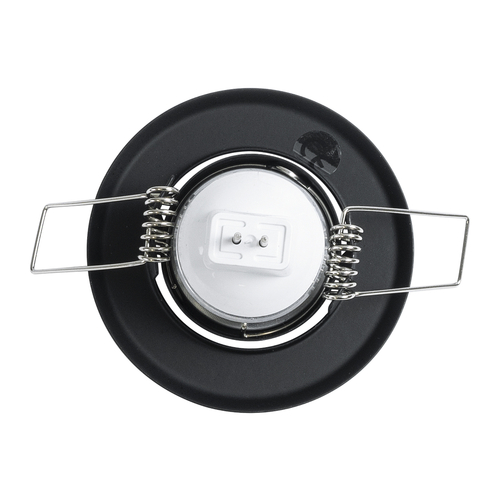 GLOBOSTAR® DELTA 77801 Χωνευτή Κινούμενη Βάση για Σποτ MR11 με Ντουί GU10/GU5.3 IP20 - Μαύρο Ματ - Μ7 x Π7 x Υ2.1cm / Q5.5cm