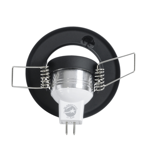 GLOBOSTAR® DELTA 77801 Χωνευτή Κινούμενη Βάση για Σποτ MR11 με Ντουί GU10/GU5.3 IP20 - Μαύρο Ματ - Μ7 x Π7 x Υ2.1cm / Q5.5cm