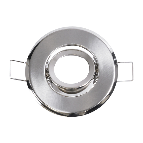 GLOBOSTAR® RAFY 77802 Χωνευτή Κινούμενη Βάση για Σποτ MR11 με Ντουί GU10/GU5.3 IP20 - Νίκελ Χρώμιο - Μ7 x Π7 x Υ2.1cm / Q5cm