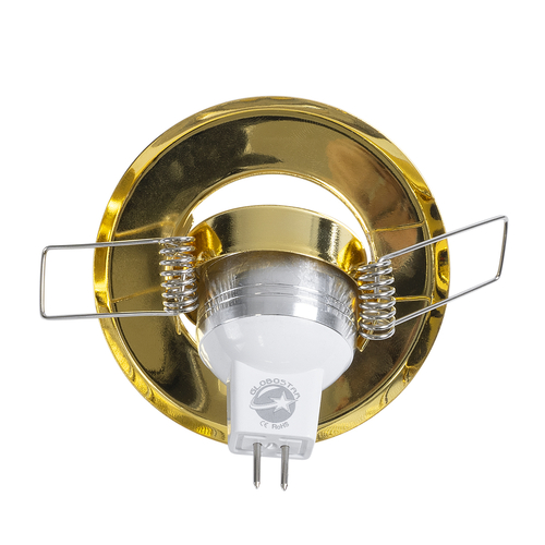 GLOBOSTAR® DELTA 77804 Χωνευτή Κινούμενη Βάση για Σποτ MR11 με Ντουί GU10/GU5.3 IP20 - Χρυσό Πλατίνα - Μ7 x Π7 x Υ2.1cm / Q5.5cm
