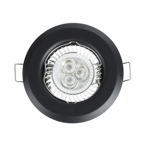 GLOBOSTAR® DELTA 77808 Χωνευτή Βάση για Σποτ MR16 με Ντουί GU10/GU5.3 IP20 - Μαύρο Ματ - Μ8.3 x Π8.3 x Υ3.1cm / Q6cm