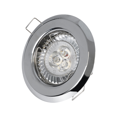 GLOBOSTAR® RAFY 77810 Χωνευτή Βάση για Σποτ MR16 με Ντουί GU10/GU5.3 IP20 - Νίκελ Χρώμιο - Μ8.3 x Π8.3 x Υ3.1cm / Q6cm