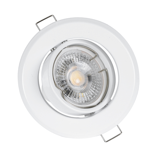 GLOBOSTAR® RAFY 77814 Χωνευτή Κινούμενη Βάση για Σποτ MR16 με Ντουί GU10/GU5.3 IP20 - Λευκό - Μ9.2 x Π9.2 x Υ3.1cm / Q7cm