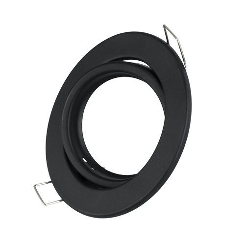 GLOBOSTAR® DELTA 77815 Χωνευτή Κινούμενη Βάση για Σποτ MR16 με Ντουί GU10/GU5.3 IP20 - Μαύρο Ματ - Μ9.2 x Π9.2 x Υ2.8cm / Q7.6cm