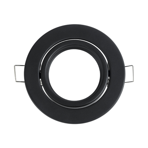 GLOBOSTAR® DELTA 77815 Χωνευτή Κινούμενη Βάση για Σποτ MR16 με Ντουί GU10/GU5.3 IP20 - Μαύρο Ματ - Μ9.2 x Π9.2 x Υ2.8cm / Q7.6cm