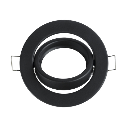 GLOBOSTAR® DELTA 77815 Χωνευτή Κινούμενη Βάση για Σποτ MR16 με Ντουί GU10/GU5.3 IP20 - Μαύρο Ματ - Μ9.2 x Π9.2 x Υ2.8cm / Q7.6cm