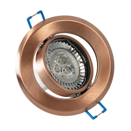 GLOBOSTAR® DELTA 77819 Χωνευτή Κινούμενη Βάση για Σποτ MR16 με Ντουί GU10/GU5.3 IP20 - Χάλκινο - Μ9.2 x Π9.2 x Υ2.8cm / Q7.6cm