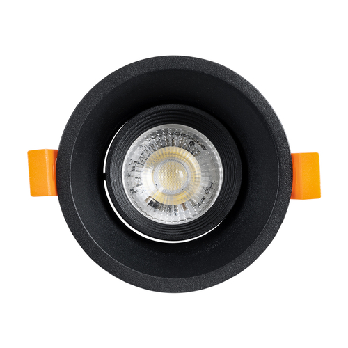 GLOBOSTAR® ALPHA 77831 Χωνευτή Κινούμενη Βάση για Σποτ MR16 με Ντουί GU10/GU5.3 IP20 - Μαύρο Ματ - Μ9.4 x Π9.4 x Υ4.2cm / Q8.3cm