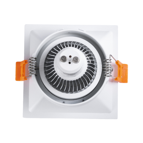 GLOBOSTAR® ALPHA 77832 Χωνευτή Κινούμενη Βάση για Σποτ MR16 με Ντουί GU10/GU5.3 IP20 - Λευκό - Μ9 x Π9 x Υ4.5cm / Q8.3cm