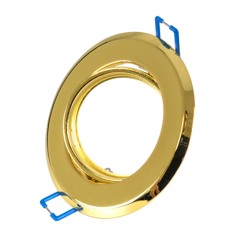 GLOBOSTAR® DELTA 77818 Χωνευτή Κινούμενη Βάση για Σποτ MR16 με Ντουί GU10/GU5.3 IP20 - Χρυσό Πλατίνα - Μ9.2 x Π9.2 x Υ2.8cm / Q7.6cm