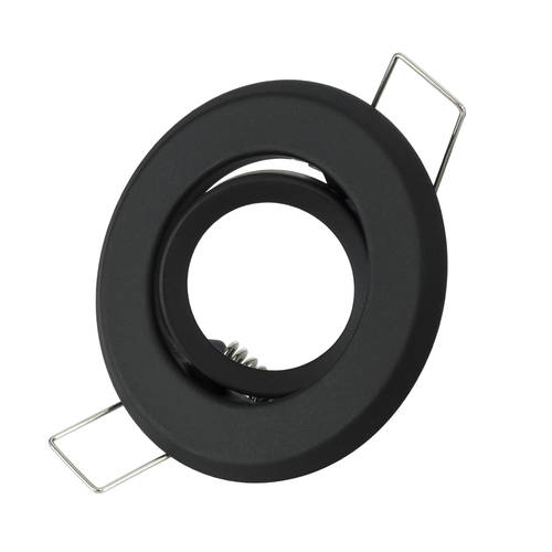 GLOBOSTAR® DELTA 77801 Χωνευτή Κινούμενη Βάση για Σποτ MR11 με Ντουί GU10/GU5.3 IP20 - Μαύρο Ματ - Μ7 x Π7 x Υ2.1cm / Q5.5cm