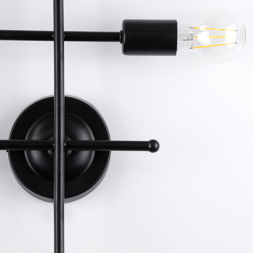GLOBOSTAR® PIPING 00661 Vintage Φωτιστικό Τοίχου - Απλίκα με Ντουί 4 x E27 AC 220-240V IP20 - Μαύρο - Μ40 x Π9 x Υ52cm