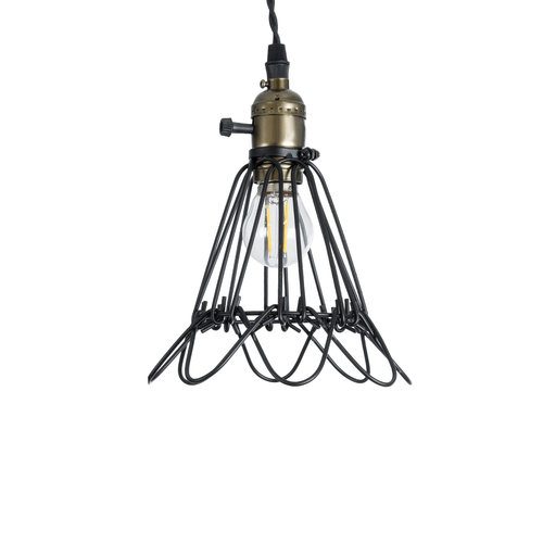 GLOBOSTAR® FLOWER IRON RUST 01181 Vintage Κρεμαστό Φωτιστικό Οροφής με Ντουί 1 x E27 AC 220-240V IP20 - Μαύρο & Μπρούτζινο - Μ10 x Π10 x Υ20cm