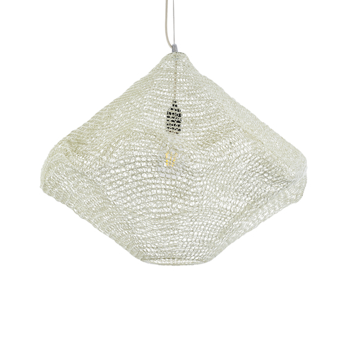 GLOBOSTAR® KENTUCKY 01865 Vintage Κρεμαστό Φωτιστικό Οροφής με Ντουί 1 x E27 AC 220-240V IP20 - Μπεζ - Μ60 x Π60 x Υ50cm