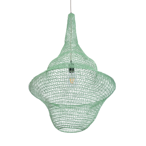 GLOBOSTAR® KENTUCKY 01876 Vintage Κρεμαστό Φωτιστικό Οροφής με Ντουί 1 x E27 AC 220-240V IP20 - Τιρκουάζ - Μ50 x Π50 x Υ90cm