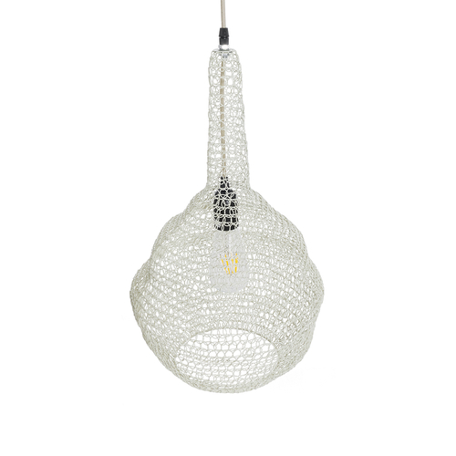 GLOBOSTAR® KENTUCKY 01880 Vintage Κρεμαστό Φωτιστικό Οροφής με Ντουί 1 x E27 AC 220-240V IP20 - Μπεζ - Μ30 x Π30 x Υ50cm