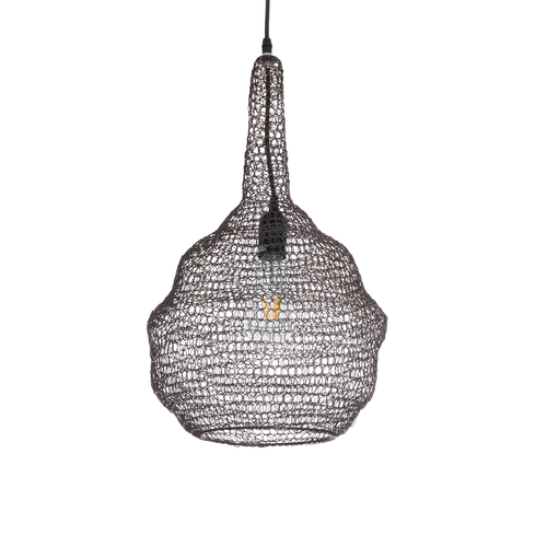 GLOBOSTAR® KENTUCKY 01881 Vintage Κρεμαστό Φωτιστικό Οροφής με Ντουί 1 x E27 AC 220-240V IP20 - Καφέ - Μ30 x Π30 x Υ50cm