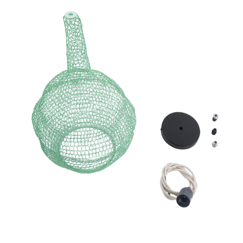 GLOBOSTAR® KENTUCKY 01882 Vintage Κρεμαστό Φωτιστικό Οροφής με Ντουί 1 x E27 AC 220-240V IP20 - Τιρκουάζ - Μ30 x Π30 x Υ50cm