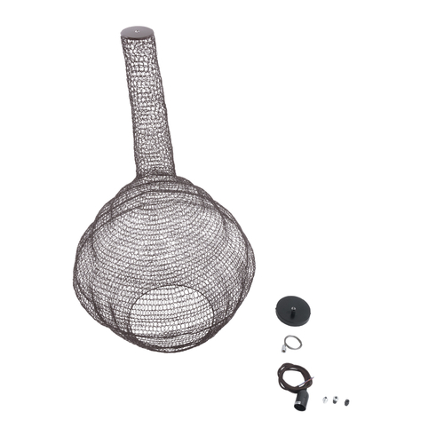 GLOBOSTAR® KENTUCKY 01884 Vintage Κρεμαστό Φωτιστικό Οροφής με Ντουί 1 x E27 AC 220-240V IP20 - Καφέ - Μ60 x Π60 x Υ90cm