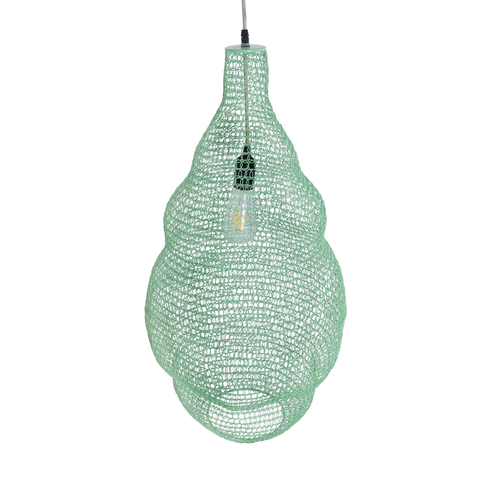 GLOBOSTAR® KENTUCKY 01897 Vintage Κρεμαστό Φωτιστικό Οροφής με Ντουί 1 x E27 AC 220-240V IP20 - Τιρκουάζ - Μ40 x Π40 x Υ70cm