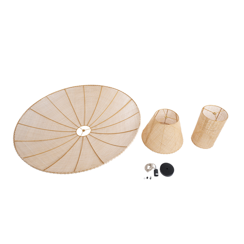 GLOBOSTAR® ZORA 02140 Boho Κρεμαστό Φωτιστικό Οροφής με Ντουί 1 x E27 AC 220-240V IP20 - Μπεζ - Μ120 x Π120 x Υ40cm