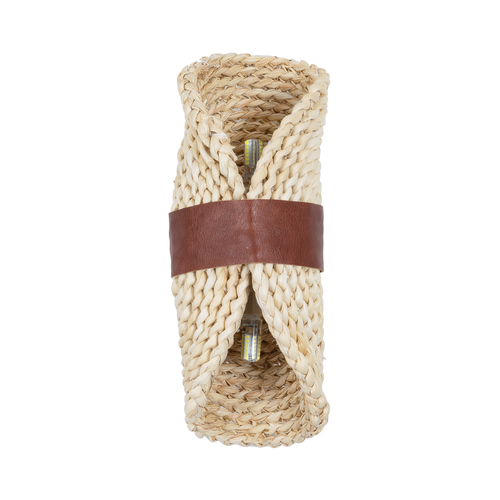 GLOBOSTAR® GUAVA 02385 Boho Φωτιστικό Τοίχου - Απλίκα με Ντουί 2 x G9 AC 220-240V IP20 - Μπεζ & Καφέ - Μ11 x Π13 x Υ30cm