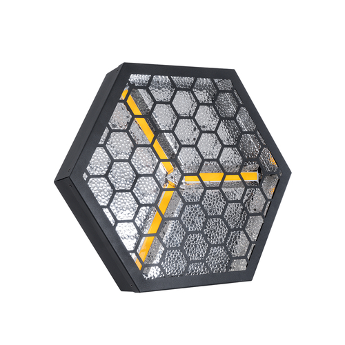 GloboStar® 51201 HALO HEXA Επαγγελματικό Φωτιστικό Ειδικών Εφέ DIGITAL MATRIX PIXEL & Blinder - 3 x 80W LED COB Chips Ultra Gold Warm White 2200K & 30 x 0.5W LED SMD5050 Chips RGB - AC 220V-240V DMX512 Display on Body - Μαύρο - Μ38 x Π38 x Υ22cm - 2 Χρόνια Εγγύση