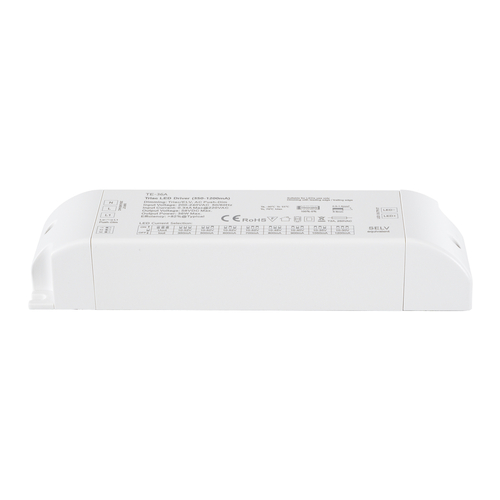 GLOBOSTAR® SKYDANCE-TE-36A 73135 DC Triac & Push Dimmer CC Τροφοδοτικό/Μετασχηματιστής SELV με 1 x 320-1200mA 36W Κανάλι AC 220-240V σε DC 10-52V 1200mA 36W Max IP20 - Triac & Push Dimming - Μ17.5 x Π4.4 x Υ3cm - 5 Χρόνια Εγγύηση