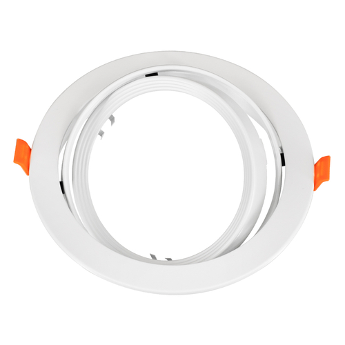 GLOBOSTAR® VITA 77850 Χωνευτή Κινούμενη Βάση για Σποτ AR111 για Ντουί GU10/GU5.3 IP20 - Λευκό - Μ17 x Π17 x Υ4.5cm / Q16cm