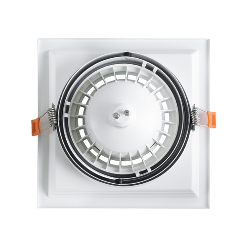 GLOBOSTAR® VITA 77852 Χωνευτή Κινούμενη Βάση για Σποτ AR111 για Ντουί GU10/GU5.3 IP20 - Λευκό - Μ18 x Π18 x Υ4.5cm / Q17.5 x 17.5cm