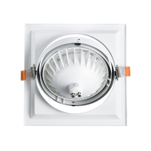 GLOBOSTAR® VITA 77852 Χωνευτή Κινούμενη Βάση για Σποτ AR111 για Ντουί GU10/GU5.3 IP20 - Λευκό - Μ18 x Π18 x Υ4.5cm / Q17.5 x 17.5cm