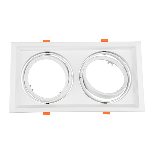 GLOBOSTAR® VITA 77854 Χωνευτή Κινούμενη Βάση για 2 x Σποτ AR111 για Ντουί GU10/GU5.3 IP20 - Λευκό - Μ33.5 x Π18 x Υ5.5cm / Q32.5 x 17cm