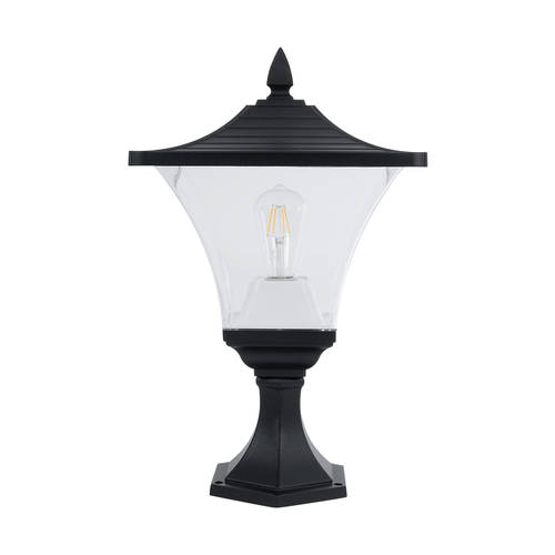 GLOBOSTAR® DIRAHIO 90552 Φωτιστικό Κολωνάκι Κήπου με Ντουί 1 x E27 AC 220-240V Αδιάβροχο IP65 - Γκρι Ανθρακί - Μ32 x Π32 x Υ52cm