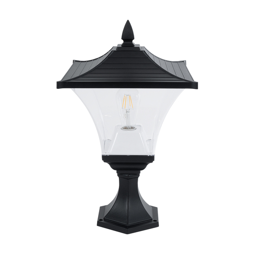 GLOBOSTAR® DIRAHIO 90552 Φωτιστικό Κολωνάκι Κήπου με Ντουί 1 x E27 AC 220-240V Αδιάβροχο IP65 - Γκρι Ανθρακί - Μ32 x Π32 x Υ52cm