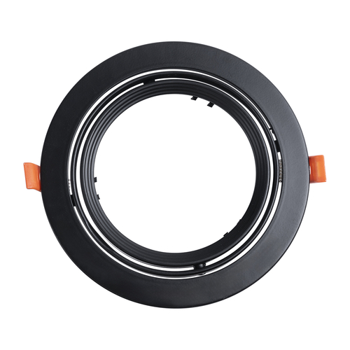 GLOBOSTAR® VITA 77851 Χωνευτή Κινούμενη Βάση για Σποτ AR111 για Ντουί GU10/GU5.3 IP20 - Μαύρο Ματ - Μ18 x Π18 x Υ4.5cm / Q16.5cm