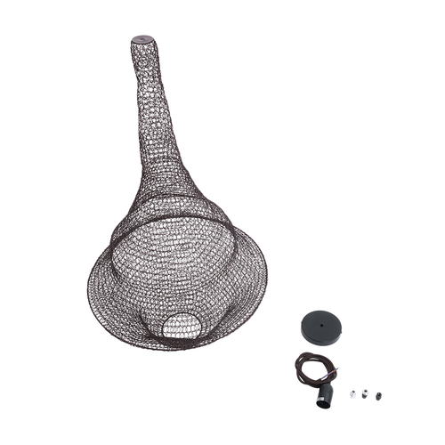 GLOBOSTAR® KENTUCKY 01875 Vintage Κρεμαστό Φωτιστικό Οροφής με Ντουί 1 x E27 AC 220-240V IP20 - Καφέ - Μ50 x Π50 x Υ90cm